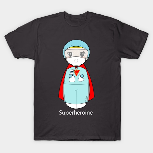 Kokeshi Cleaner Superheroine T-Shirt by Pendientera